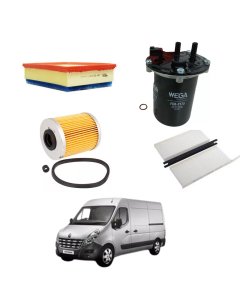 Kit Filtro Troca Óleo Renault Master 2.3 2013 A 2022 WKU581 Wega